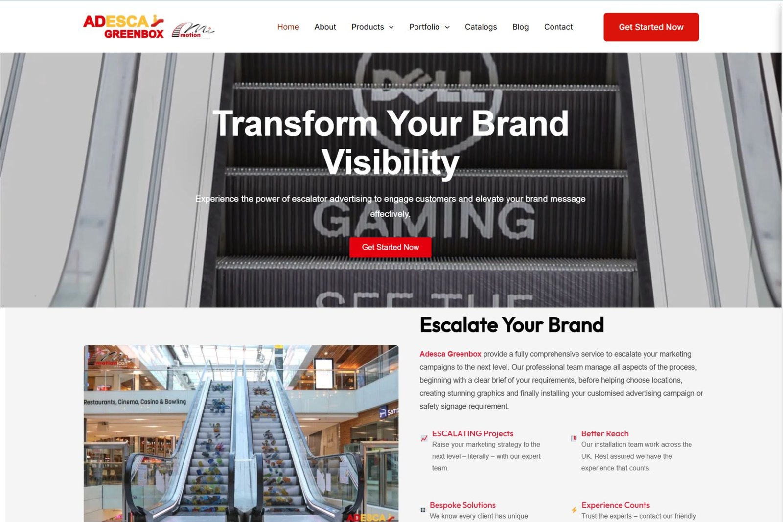 Adesca Greenbox Website Design